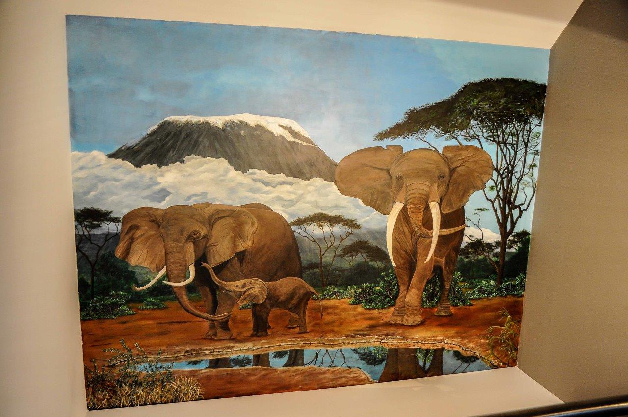 Muurschildering Kilimanjaro, totaalbeeld