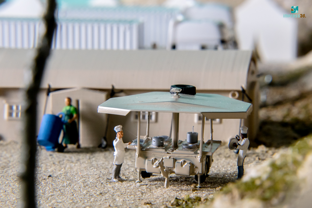 Diorama veldhospital, mobiele keuken