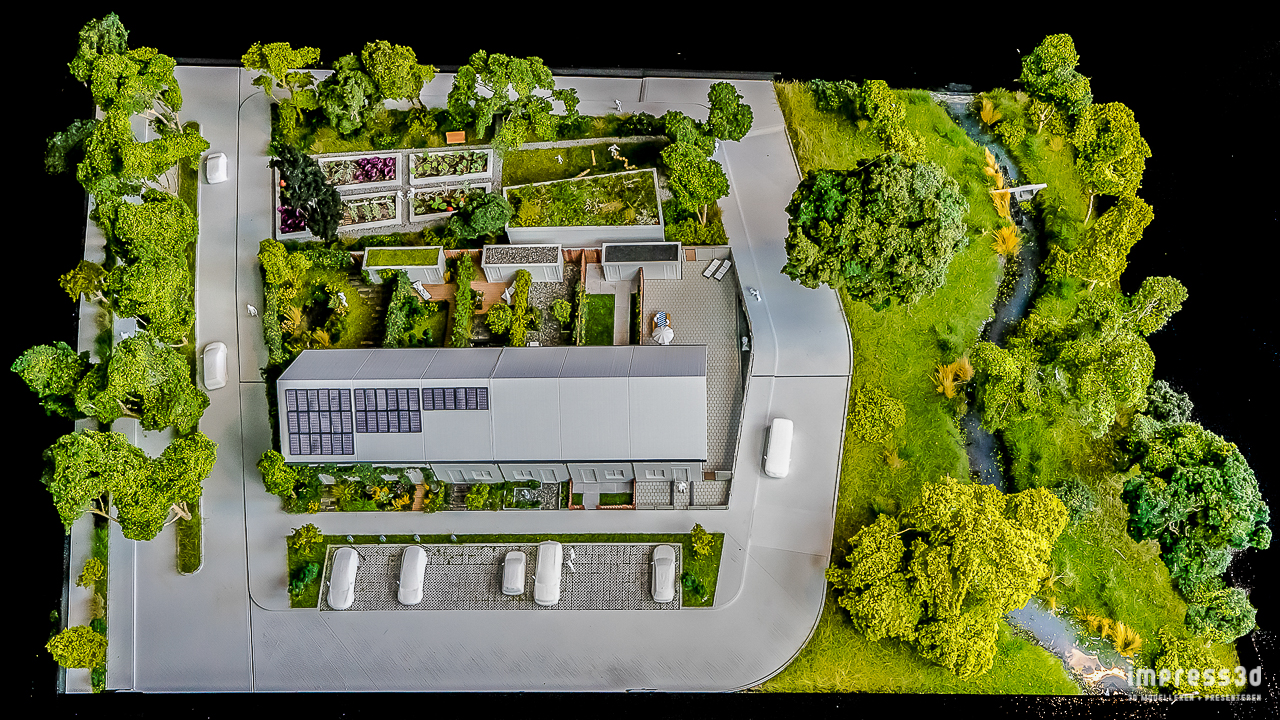 Diorama Duurzame wijk, totaaloverzicht woonwijk